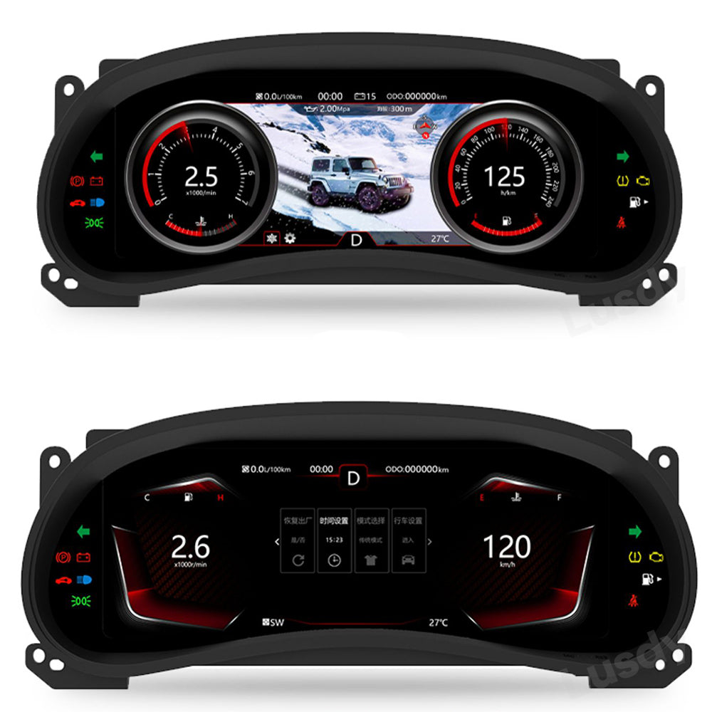 12.3" Digital Dashboard Panel Virtual Instrument Cluster CockPit LCD Speedometer for Jeep Wrangler JK 2011-2017