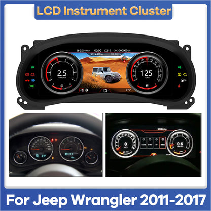 12.3" Digital Dashboard Panel Virtual Instrument Cluster CockPit LCD Speedometer for Jeep Wrangler JK 2011-2017