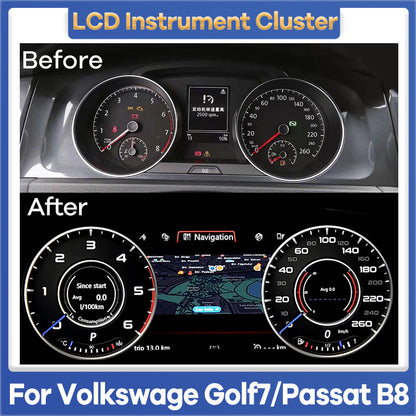 LCD Dashboard Panel Virtual Instrument Cluster Cockpit Digital Speedometer Retrofit Screen for Volkswagen VW Golf Passat Tiguan CC Scirocco