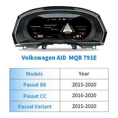 LCD Dashboard Panel Virtual Instrument Cluster Cockpit Digital Speedometer Retrofit Screen for Volkswagen VW Golf Passat Tiguan CC Scirocco